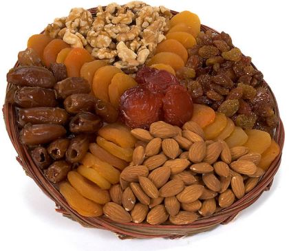 Basket of fruits and nuts