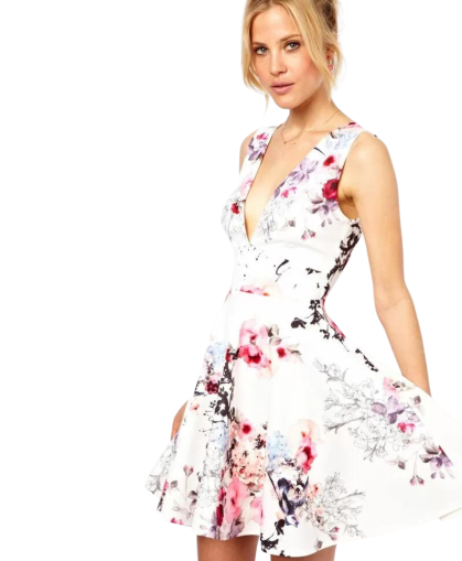 Рокля с флорални мотиви