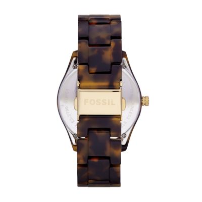  Stella Multifunction Resin Watch - Tort with Gold-Tone 