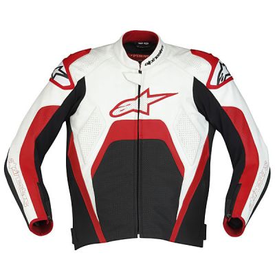 Alpinestars Tech 1-R Leather Jacket - White/Red