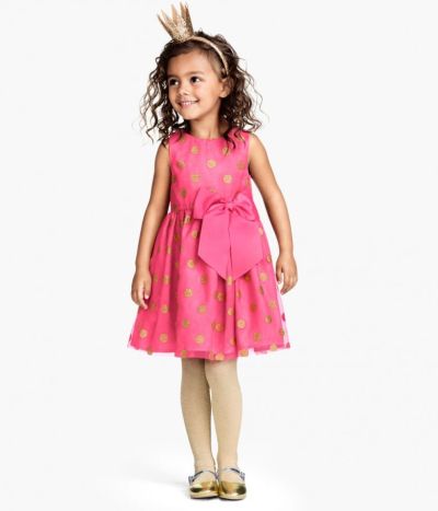 Renkli desenli çocuk elbise